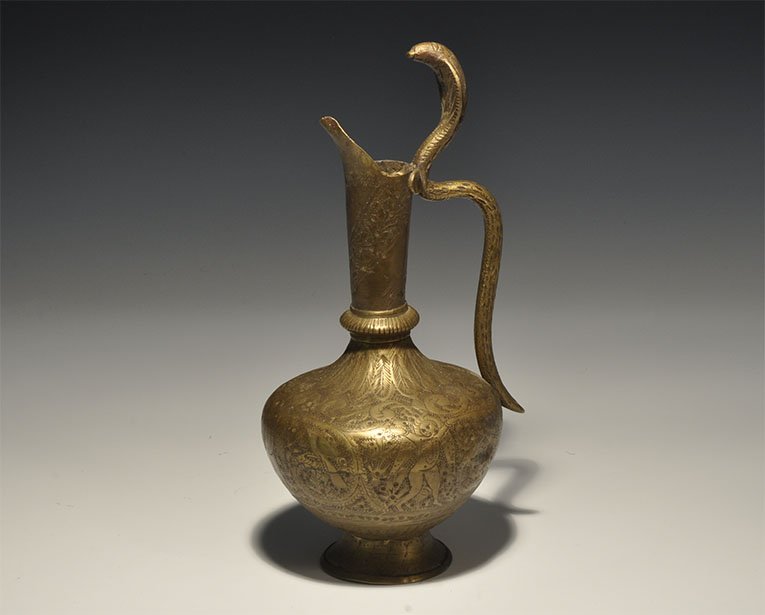 Indian Brass Cobra-Handled Ewer (1 of 1)