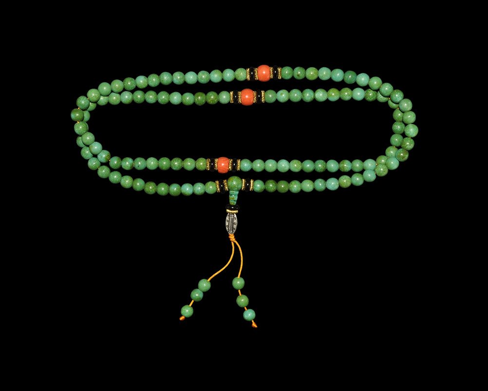 Tibetan Faux-Jade Bead Necklace (1 of 1)