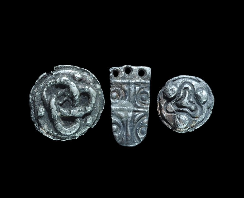 Viking Style Brooch and Strap End Group (1 of 1)