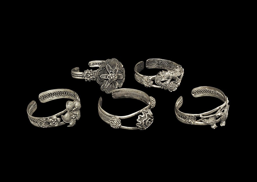 Chinese Filigree Bracelet Group (1 of 1)