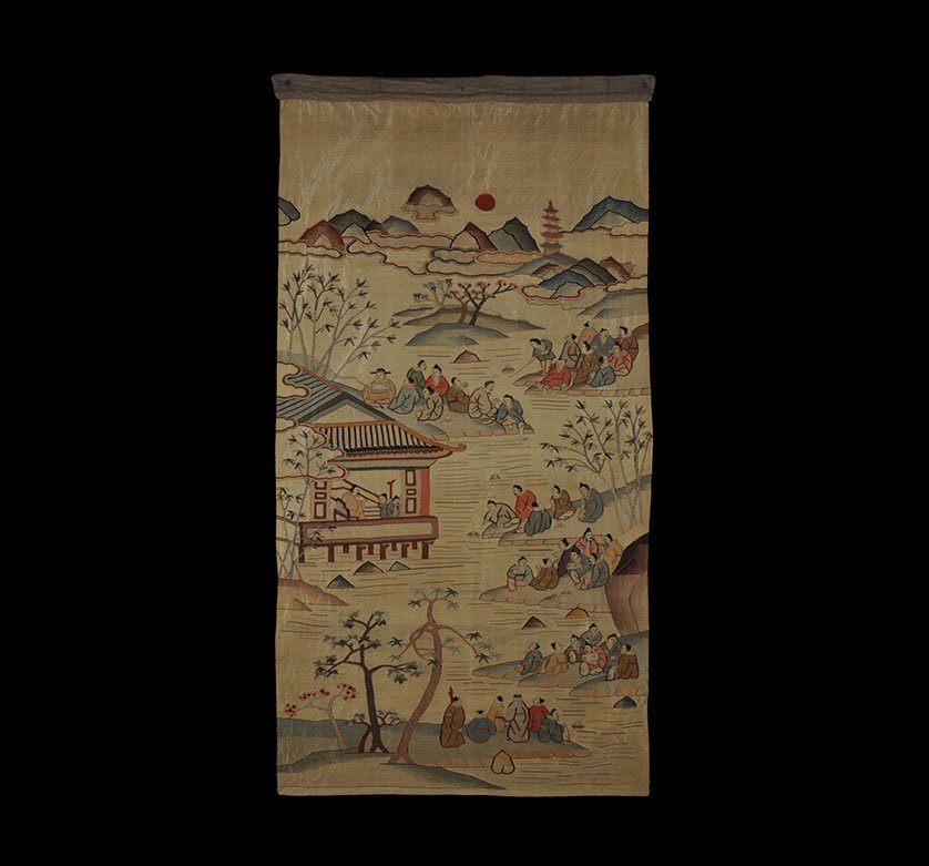 Chinese Embroidered 'Kesi' Temple Panel (1 of 1)