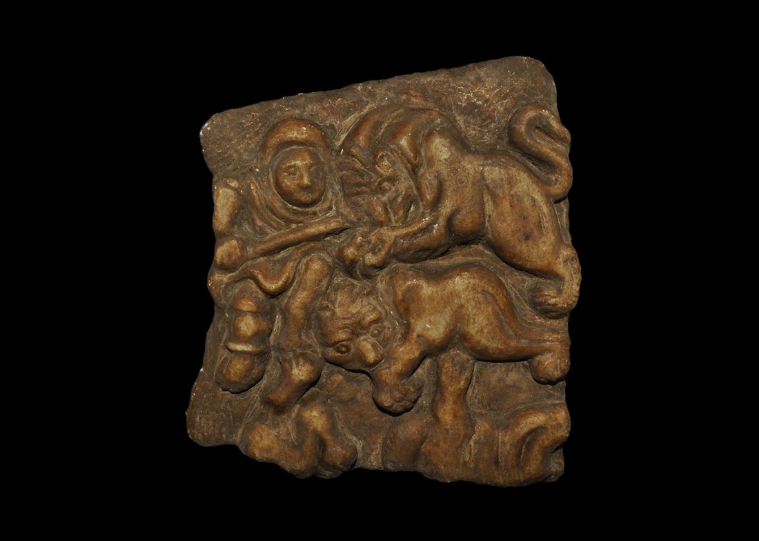 Roman Style Victorian Marble Gladiator Scenic Panel (1 of 1)