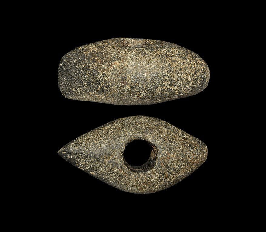 Stone Age Scandinavian Pierced Boat-Shaped Axehead (1 of 1)