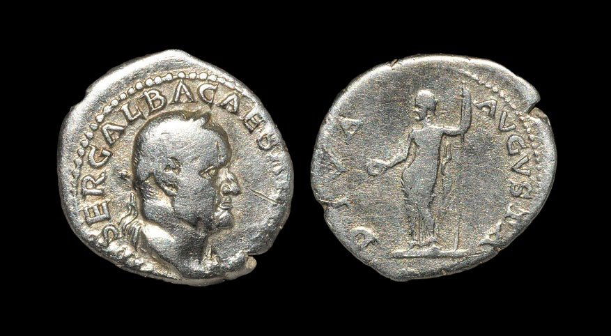 Ancient Roman Imperial Coins - Galba - Livia Denarius (1 of 1)