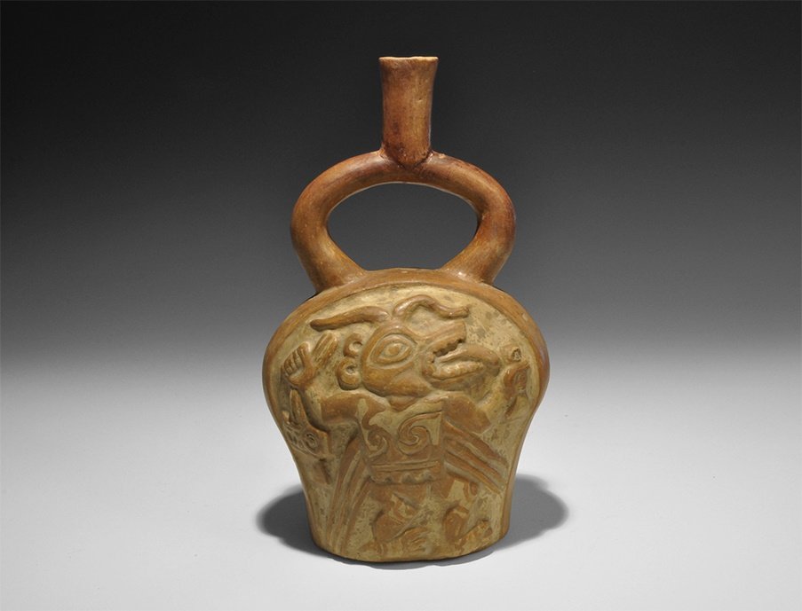 South America Pre Columbian Style Figural Stirrup Jar (1 of 1)