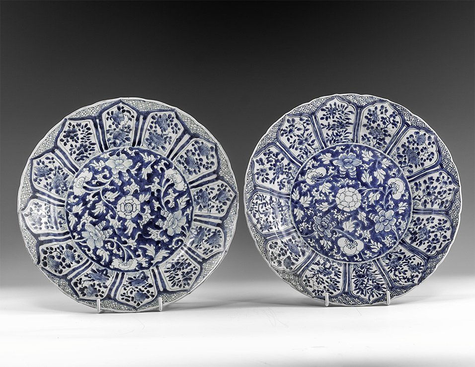 Chinese Blue and White Export Ware Dish Pair (1 of 1)