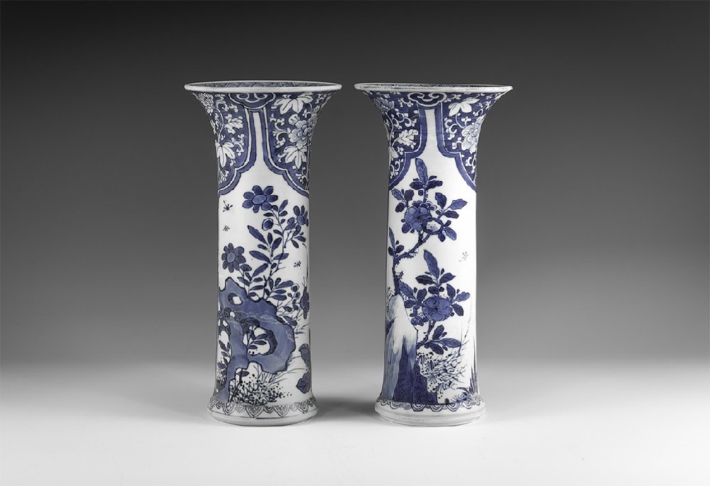 Chinese Blue and White Export Ware Vase Pair (1 of 1)