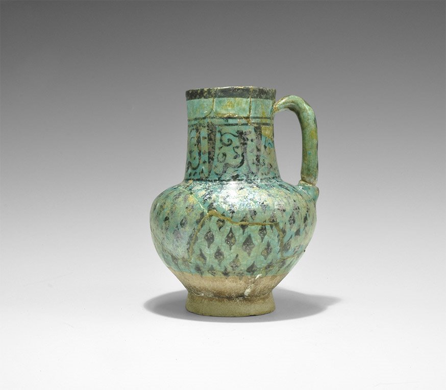 Islamic Kashan Glazed Calligraphic Jug (1 of 1)