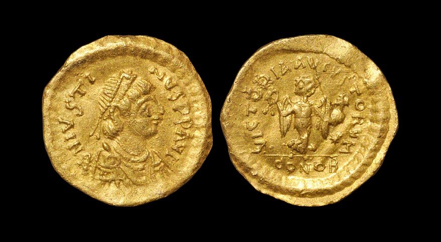 Ancient Byzantine Coins - Justin II - Gold Victory (1 of 1)