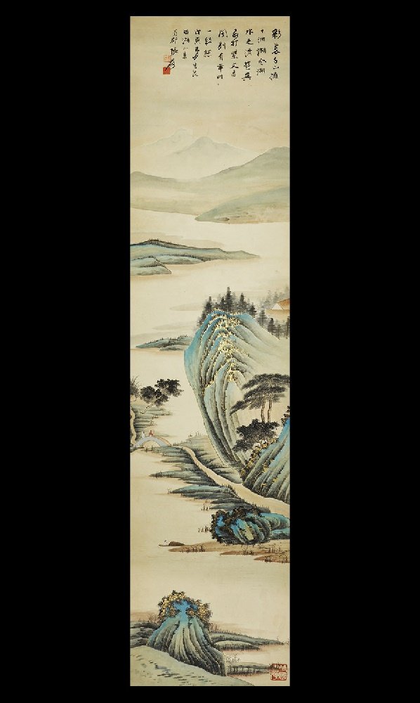 Chinese Scroll Painting with Landscape (1 of 1)
