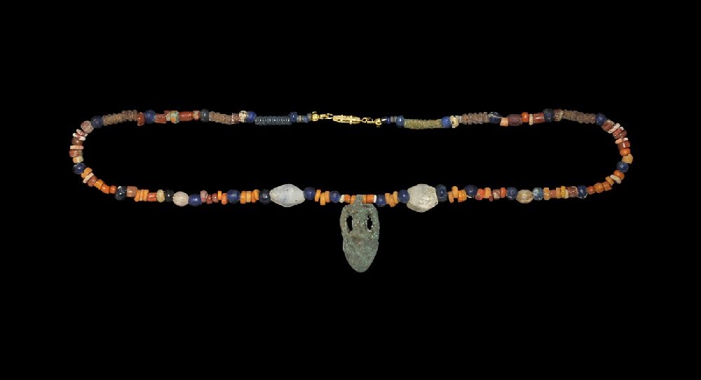 Greek Bead Necklace with Amphora Pendant (1 of 1)