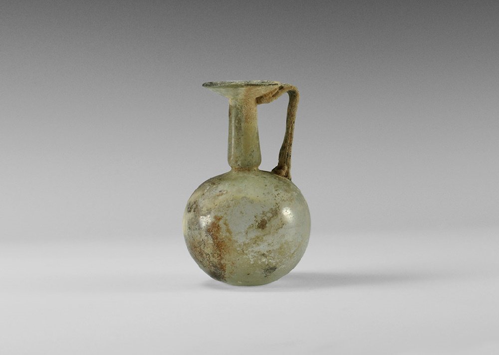 Roman Rounded Body Handled Bottle (1 of 1)