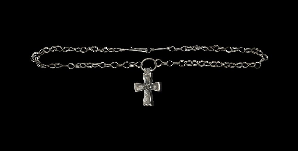 Byzantine Reliquary Cross Pendant with Chain (1 of 1)