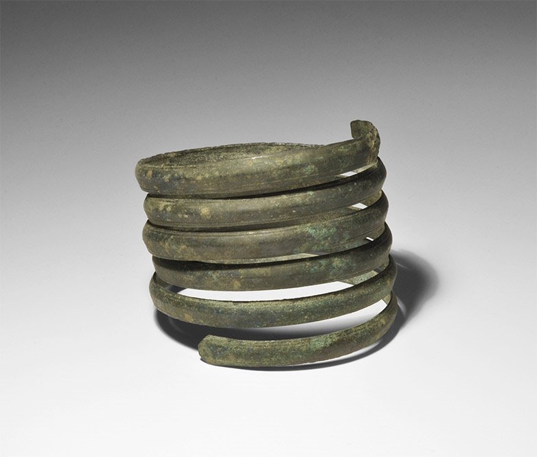 Viking Decorated Coiled Snake Bracelet (1 of 1)