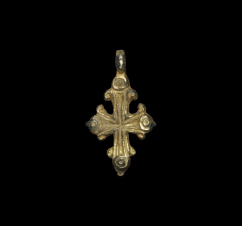 Byzantine Gilt Cross Pendant (1 of 1)