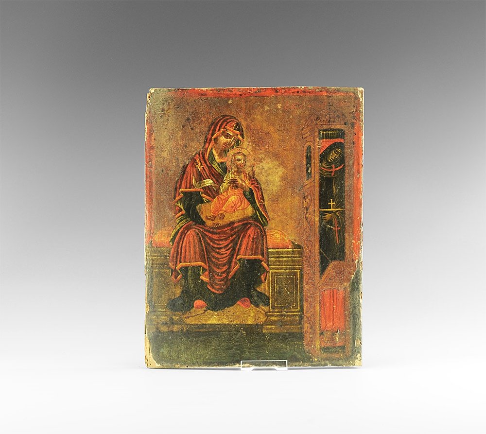 Post Medieval Russian Icon of the Virgin and Child (1 of 1)