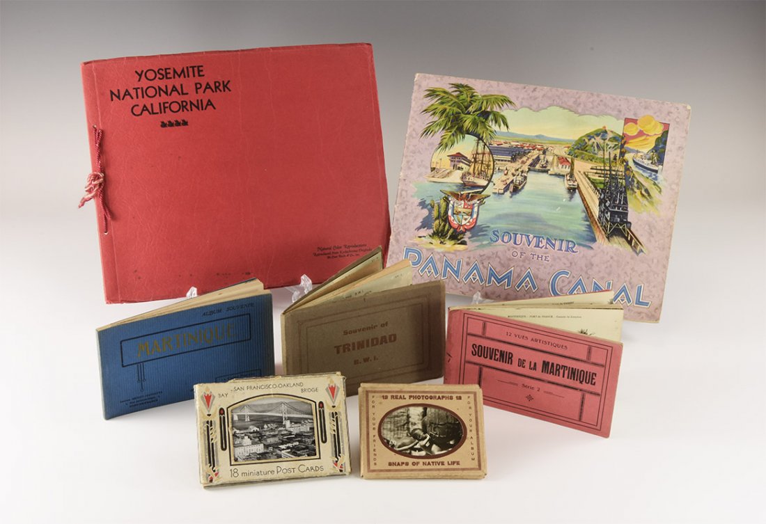 Vintage Americas, Caribbean and South Africa Souvenir: 20th century AD. A mixed group of souvenir postcard books including Yosemite National Park, San Francisco, Panama Canal, Zululand, Trinidad, Martinique (2 sets). Property of a Harwich, Essex, Uk colle