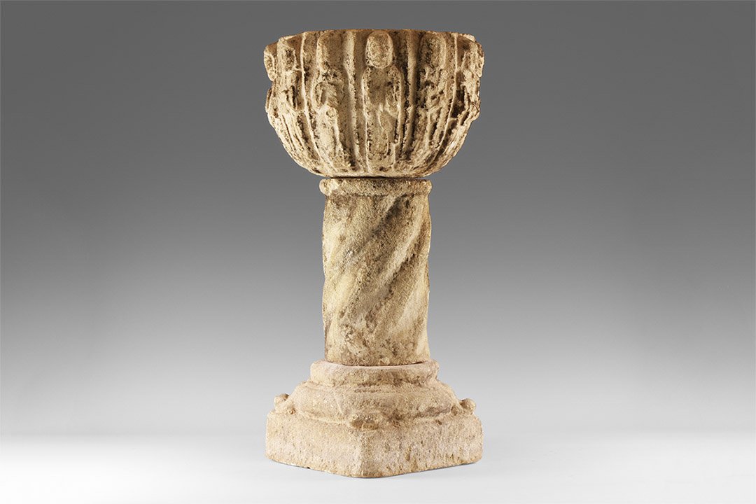 Medieval Style Limestone Water Vessel (1 of 1)