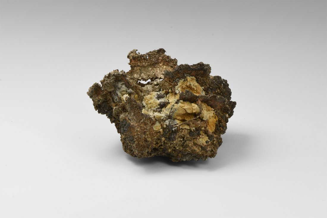 Natural History - Historic Silver Mineral Specimen: A specimen with multiple layers of crystalline silver in a skarn matrix, the silver naturally surface-oxidized, from the El Mochito Mine, near San Pedro Sula, Santa Barbara Department, Honduras, with 
