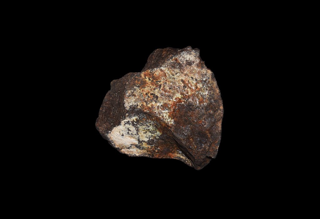 Natural History - Tindouf Fall Meteorite: A large piece of one of the most interesting Chondrites found in northwest Africa; a much studied meteorite, classified variously as L4 to L6, with some examples showing brecciation and higher metal c