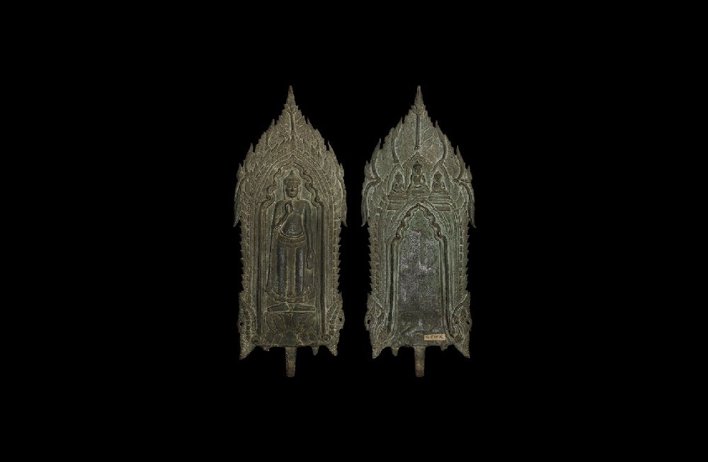 Cambodian Buddha Mandala Plaque with Serpents (1 of 1)