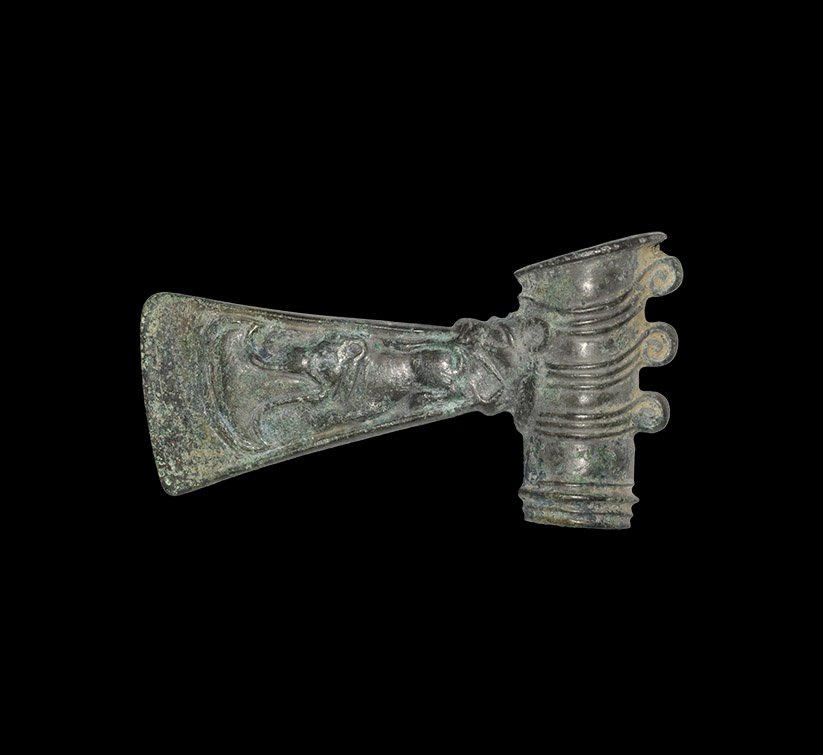 Western Asiatic Luristan Axehead with Roaring Lions (1 of 1)