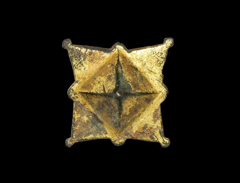 Medieval Gilt Morning Star Scabbard Mount (1 of 1)