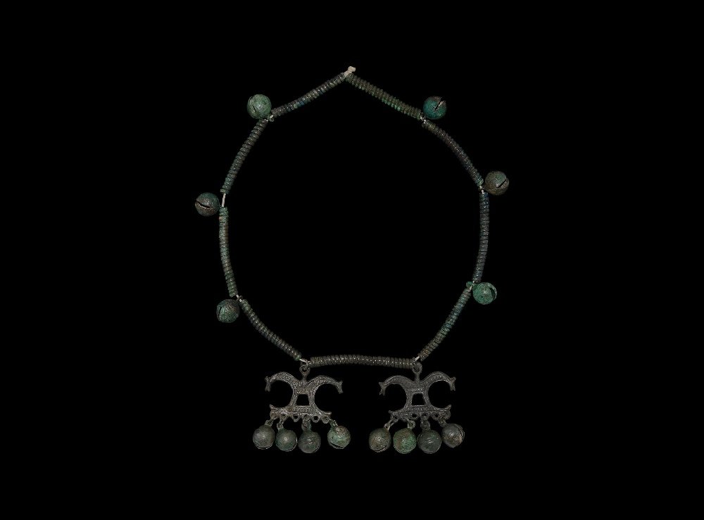 Viking Necklace with Horse Pendants and Bells (1 of 1)