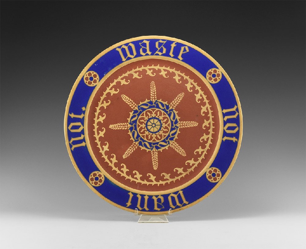Post Medieval Minton 'Waste Not Want Not' Pugin Charger (1 of 1)