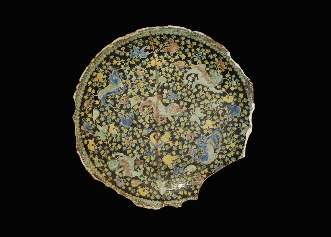 Chinese Large Glazed Ceramic Dish (1 of 1)