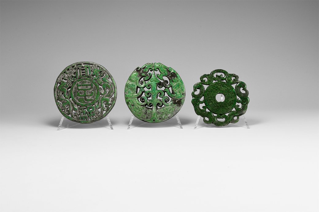 Chinese Style Glass Disc Pendant Group (1 of 1)