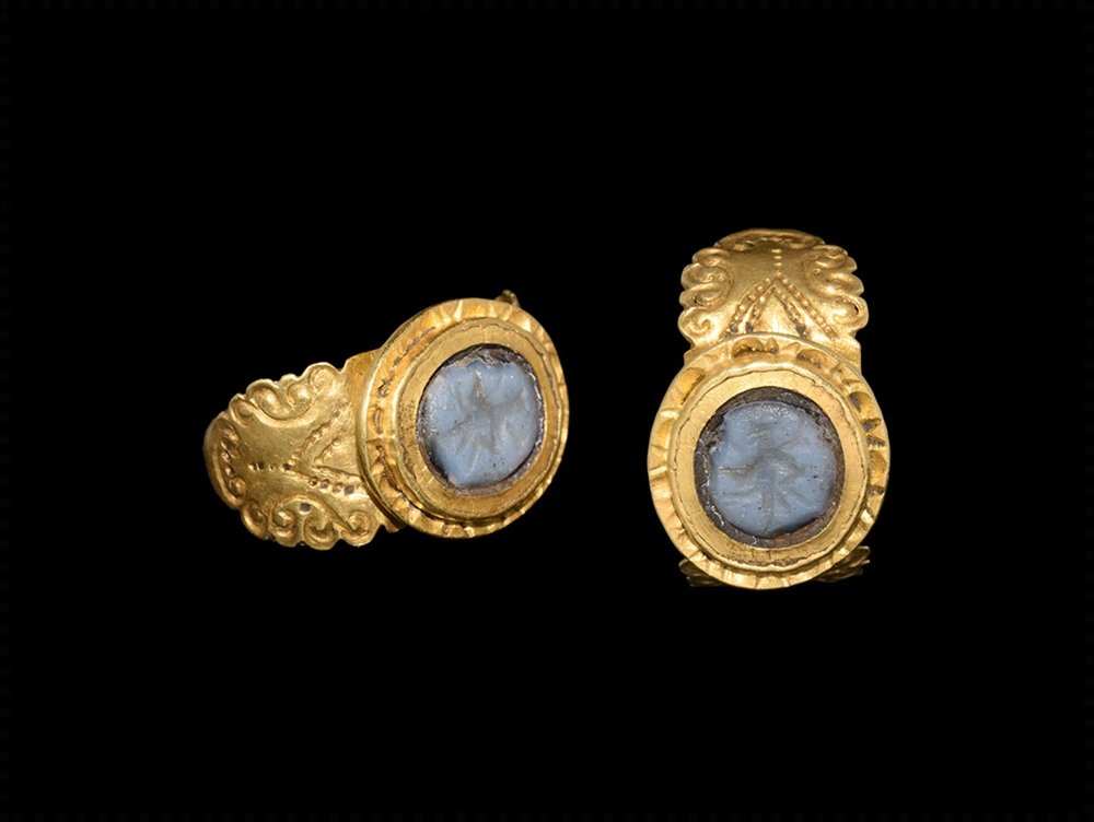 Roman Gold Ring with Mercury Intaglio (1 of 1)