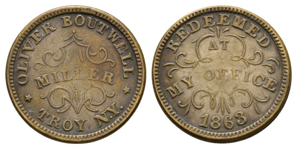 World Coins - USA - Oliver Boutwell - 1863 - Token Cent (1 of 1)