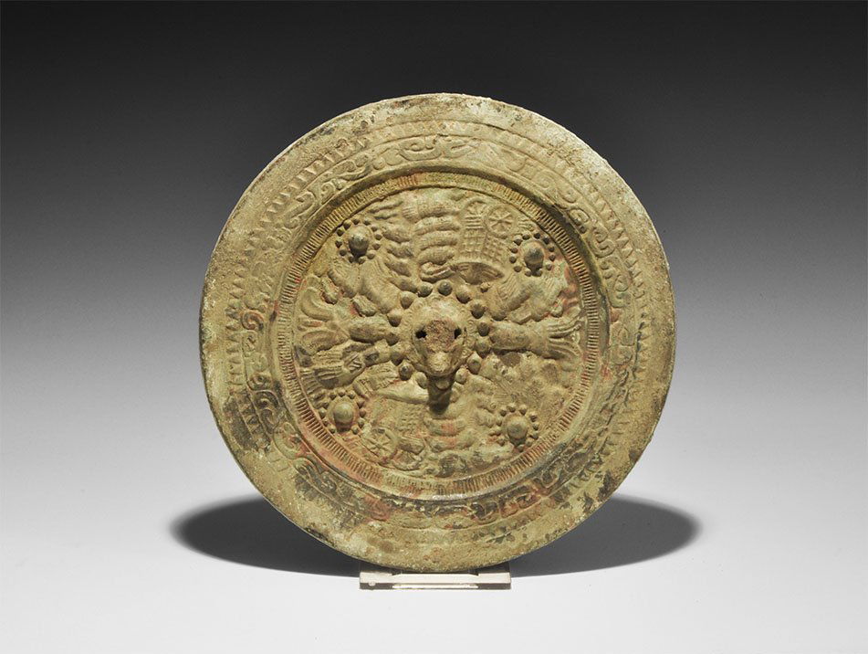 Chinese Mirror with Buddha Figures (1 of 1)
