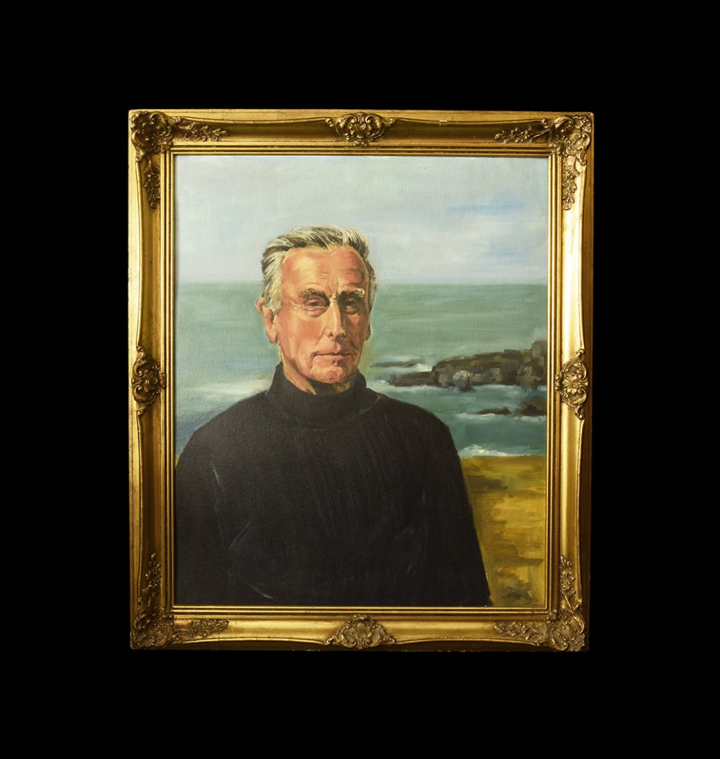 Vintage Trina Ansell 'Lord Mountbatten' Oil Painting (1 of 1)