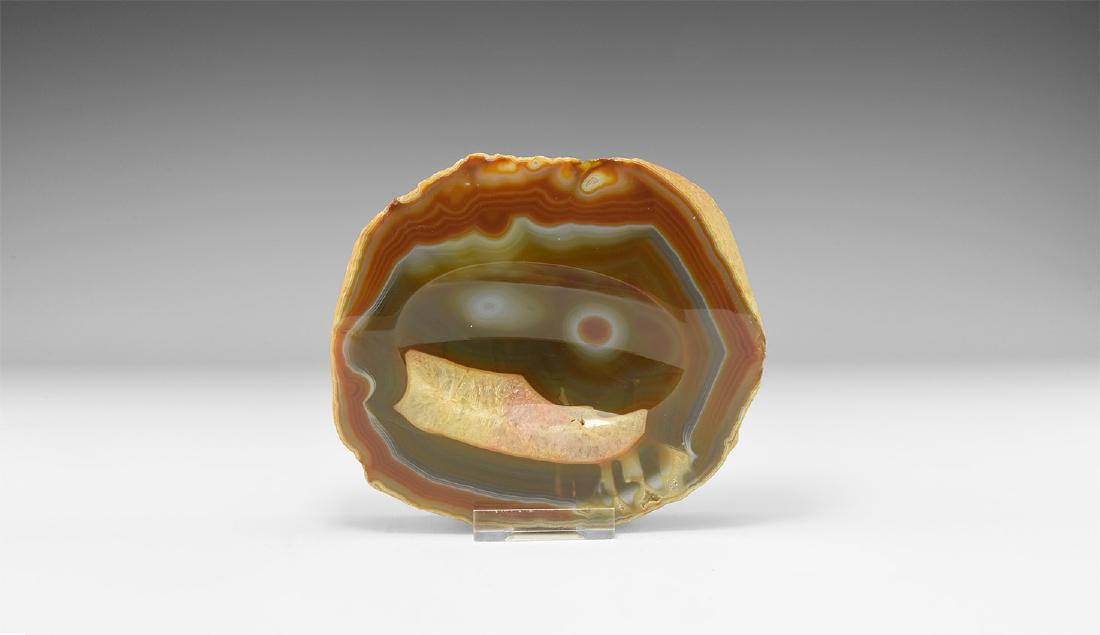 Rare 'Winking Smiley Face' Agate Dish. (1 of 1)
