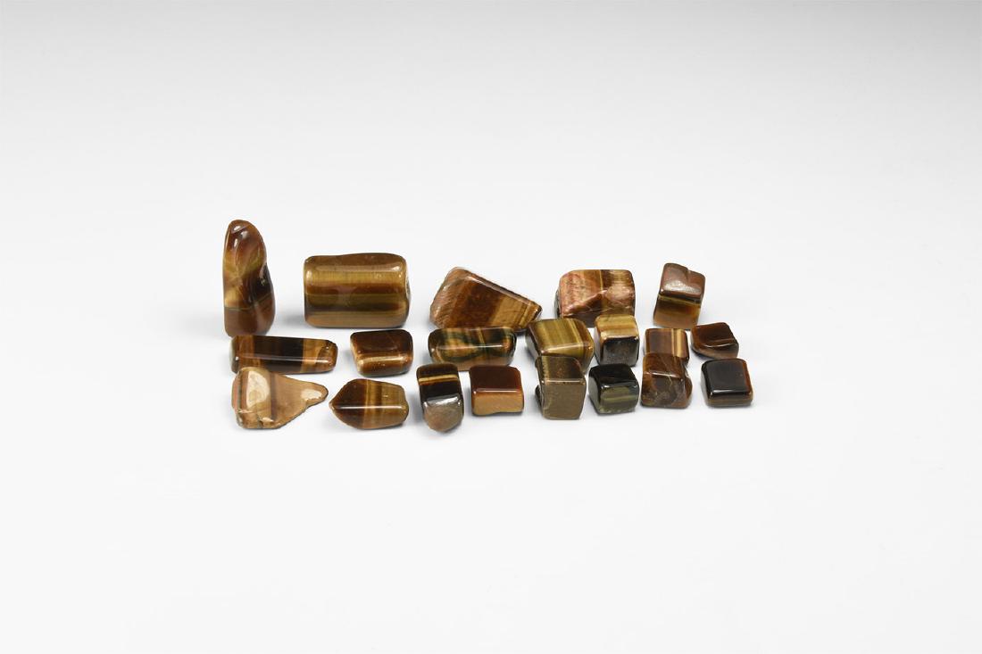 Tiger's Eye Polished Pieces Group. (1 of 1)