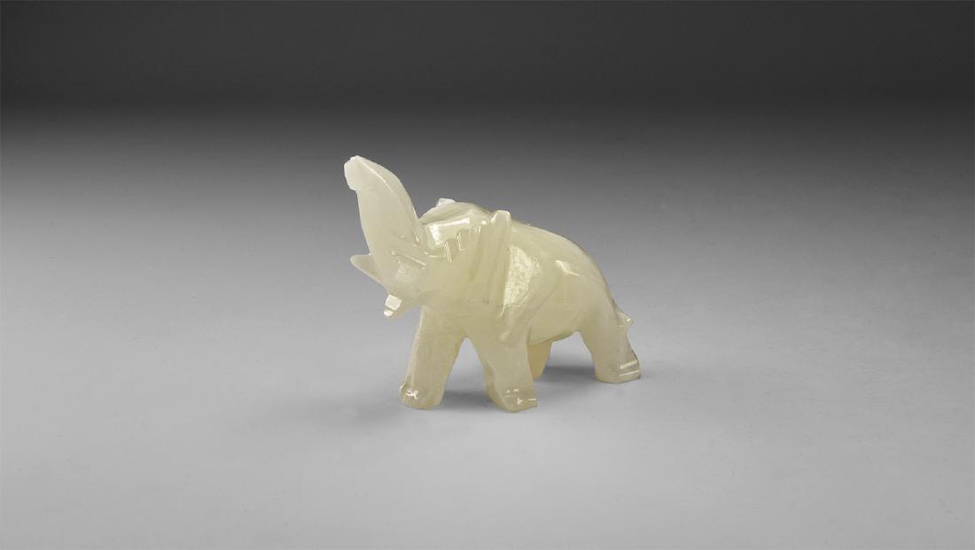 Carved Onyx Elephant Statuette. (1 of 1)