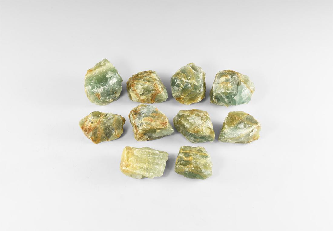 Green Calcite Specimen Group. (1 of 1)