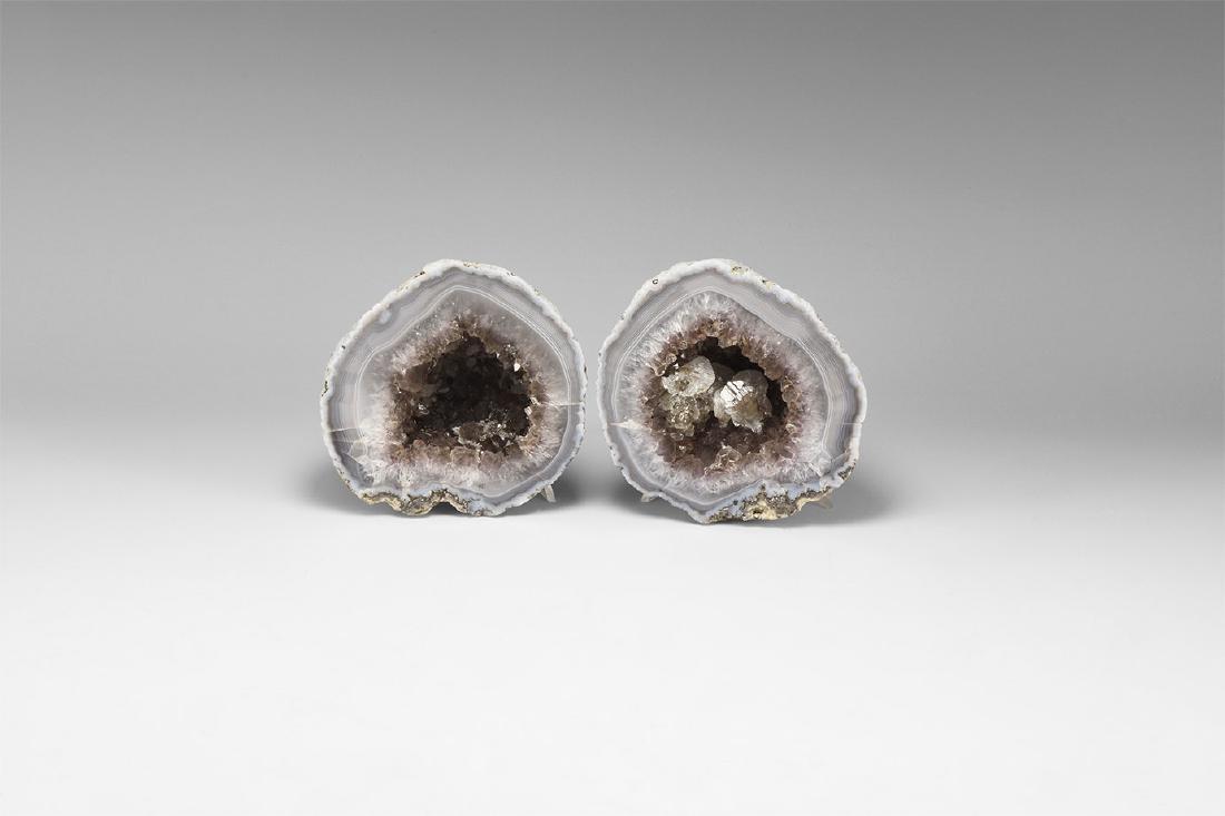 Cut and Polished Amethyst Geode Pair. (1 of 1)