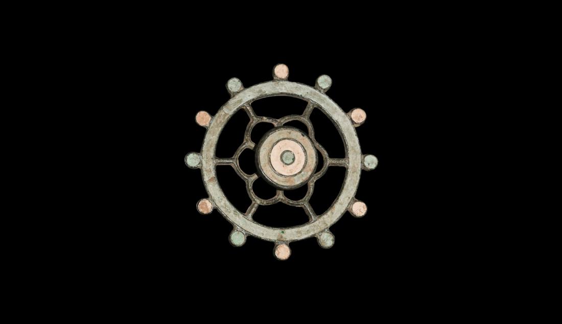 Roman Large Enamelled Wheel Brooch (1 of 1)