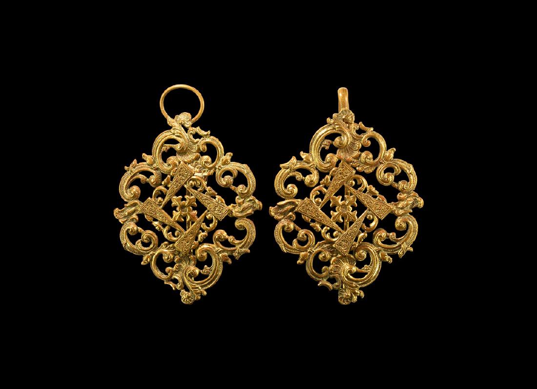 Post Medieval Gilt Cloak Fastener Set (1 of 1)