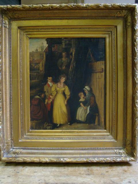 WILLIAM MULREADY PAINTING "FORTUNE TELLER": Oil on canvas. Restoration and inpainting.