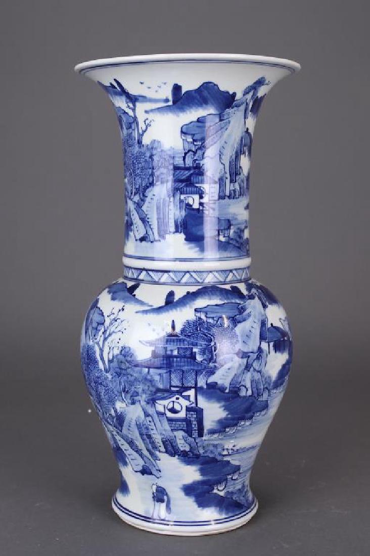 CHINESE BLUE AND WHITE YAN YAN VASE (1 of 2)