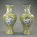 ANTIQUE PAIR OF CHINESE YELLOW GROUND ENAMEL VASES