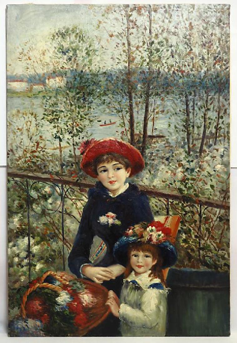 OIL ON CANVAS PAINTING OF RENOIR REPRODUCTION (1 of 1)