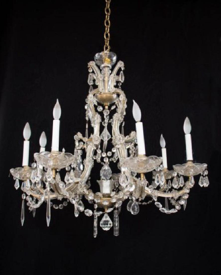LOUIS XV STYLE CUT GLASS EIGHT-LIGHT CHANDELIER (1 of 4)