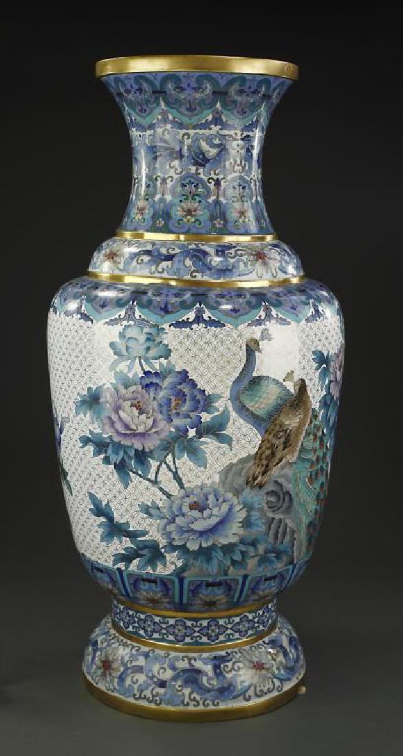 LARGE CHINESE CLOISONNE ENAMEL VASE (1 of 2)