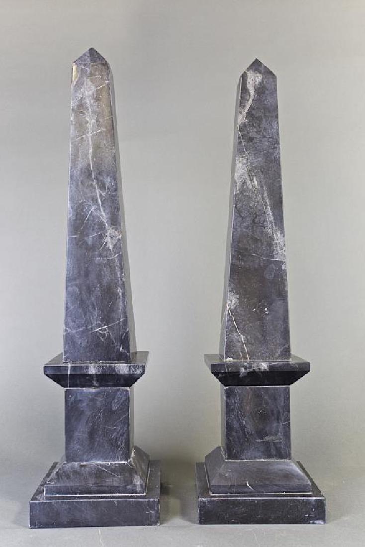 PAIR OF MARBLE OBELISKS (1 of 1)
