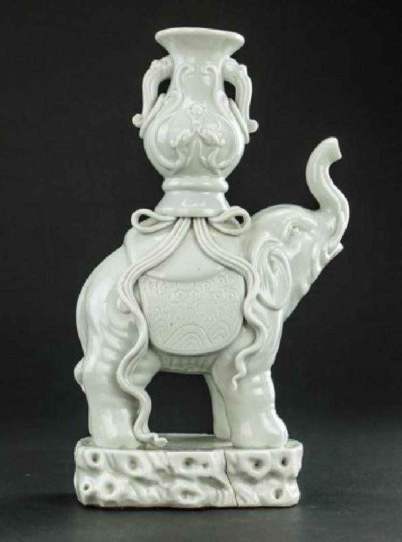 19TH CENTURY BLANC DE CHINE FIGURE OF AN ELEPHANT (1 of 4)